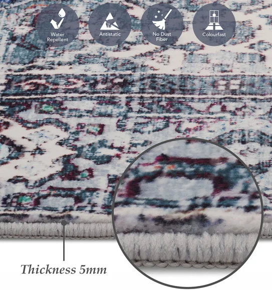 Jura Abstract Bedside Runner Blue and Brown