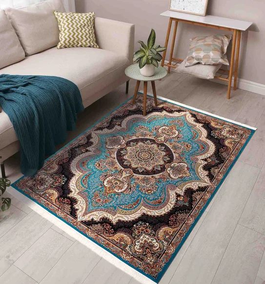 Shiraz 2 Classical Carpet Blue and Cream