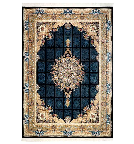 Shiraz 2 Classical Carpet Navy and Camel