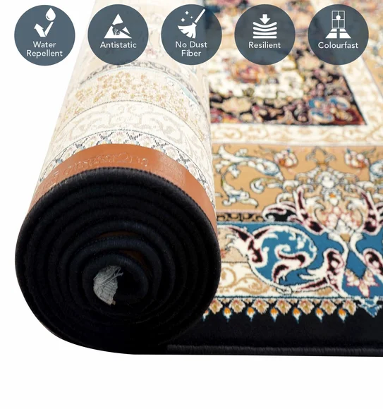 Shiraz 2 Classical Carpet Navy and Camel