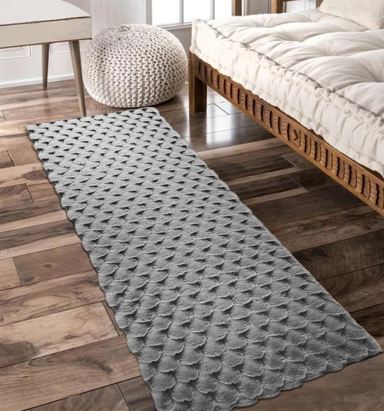 Muffin Solid Bedside Runner Charcoal