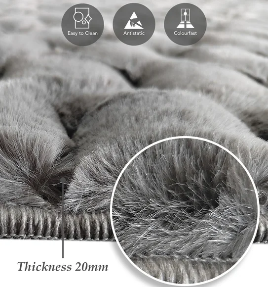 Muffin Solid Bedside Runner Charcoal