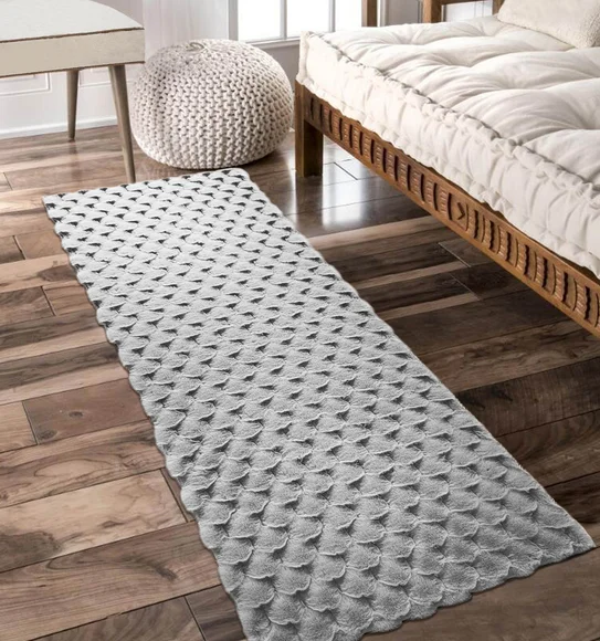 Muffin Solid Bedside Runner Silver
