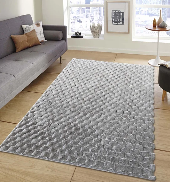 Muffin Solid Machine Made Carpet Silver