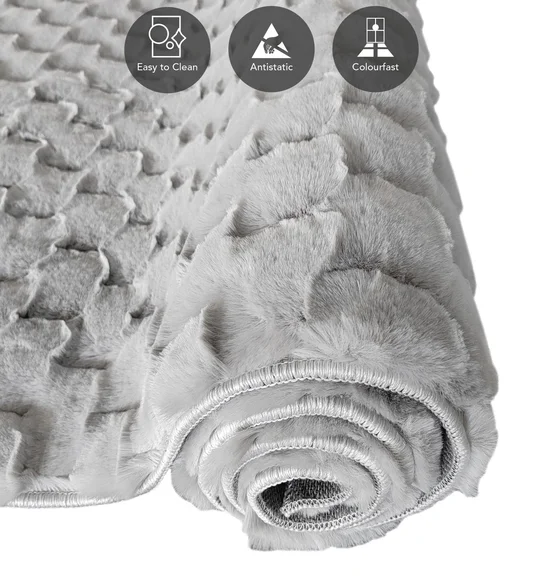 Muffin Solid Machine Made Carpet Silver