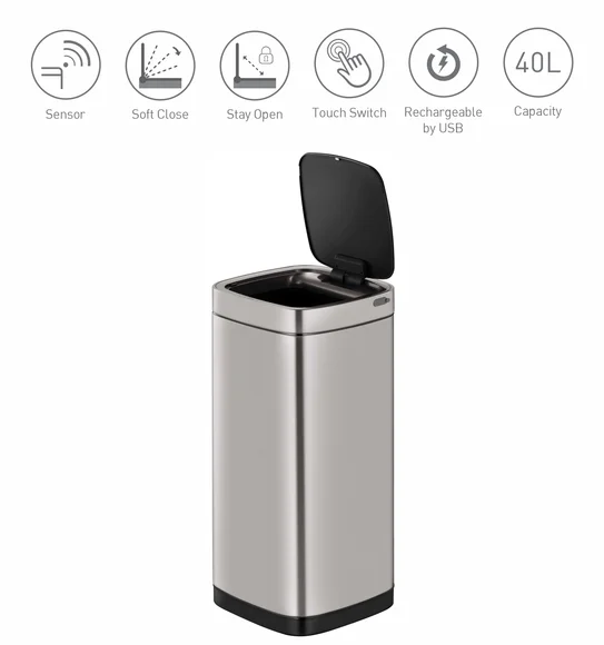 Eko 9252R Eco Smart Rechargeable Sensor Sensor Bin Grey