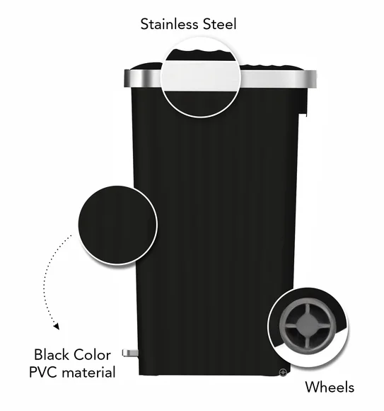 Eko 6388 Hana Fingerprint Resistant Plastic Plastic Bin Black