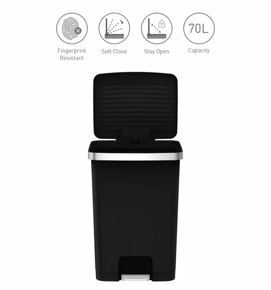 Eko 6388 Hana Fingerprint Resistant Plastic Plastic Bin Black