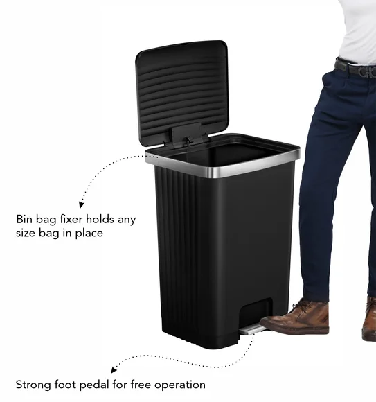 Eko 6388 Hana Fingerprint Resistant Plastic Plastic Bin Black