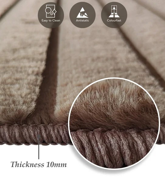 Beaver Abstract Bedside Runner Brown