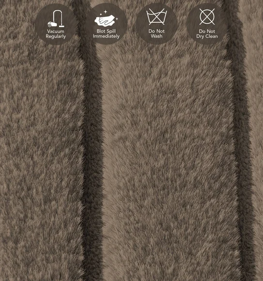 Beaver Abstract Bedside Runner Brown