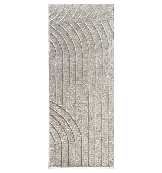 Beaver Abstract Bedside Runner Beige