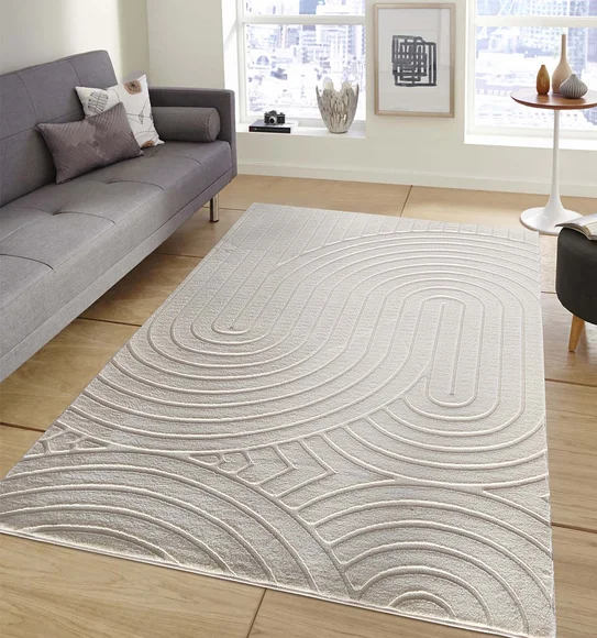 Beaver Abstract Machine Made Carpet Stone
