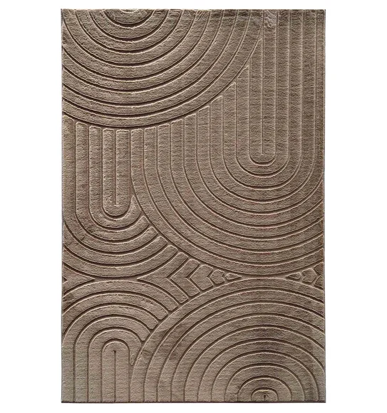 Beaver Abstract Machine Made Carpet Brown
