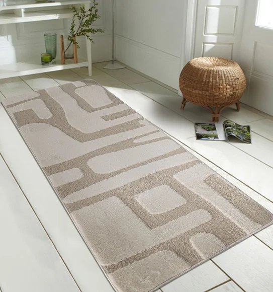 Chinchilla Solid Bedside Runner Beige
