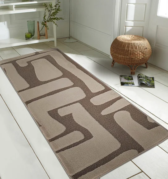 Chinchilla Solid Bedside Runner Brown