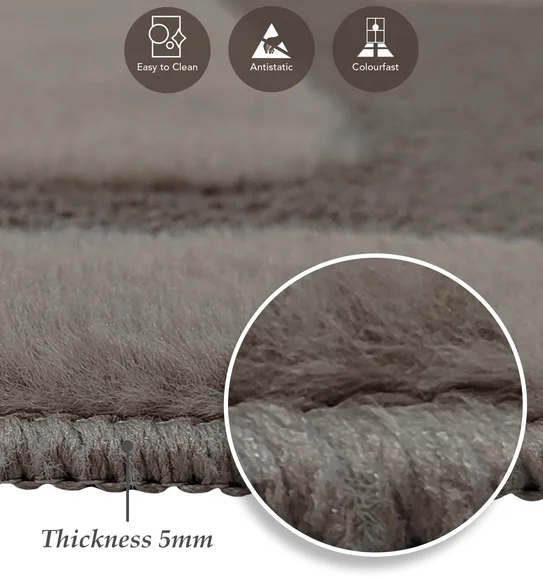 Chinchilla Solid Bedside Runner Brown