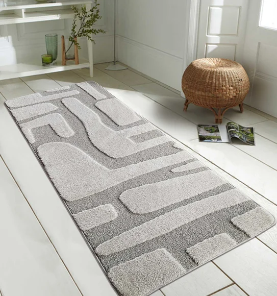 Chinchilla Solid Bedside Runner Grey