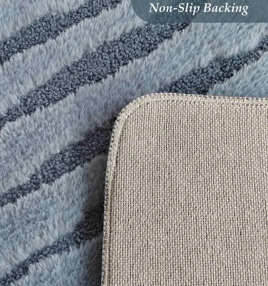 Lynx Solid Bedside Runner Blue