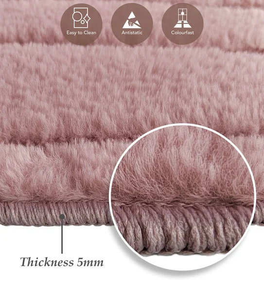 Lynx Solid Bedside Runner Blush