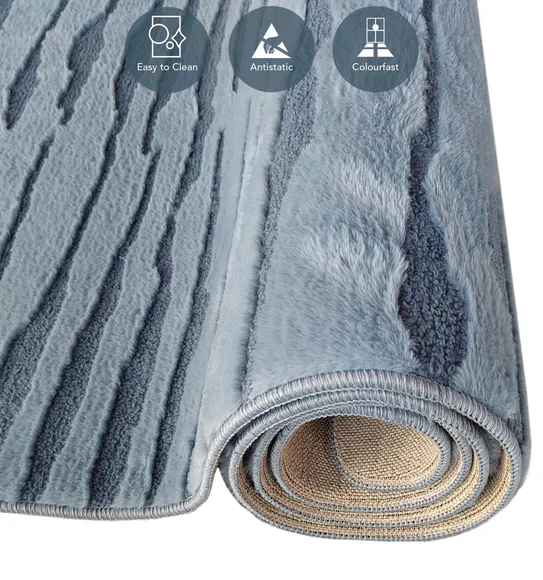 Lynx Solid Machine Made Carpet Blue