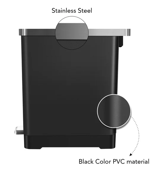 Eko 6377 Hana Fingerprint Resistant Plastic Plastic Bin Black