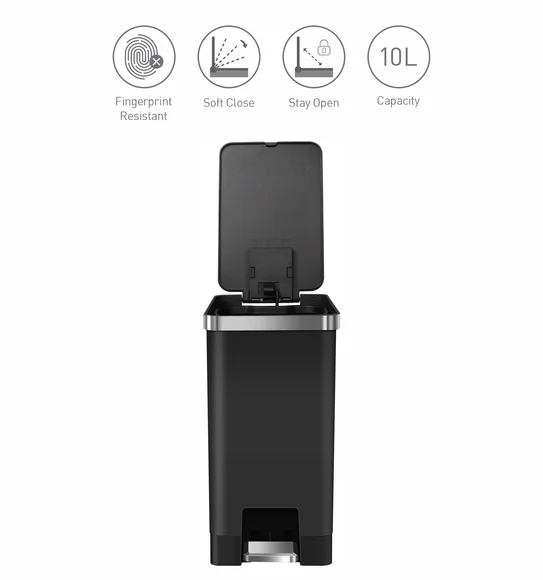 Eko 6377 Hana Fingerprint Resistant Plastic Plastic Bin Black