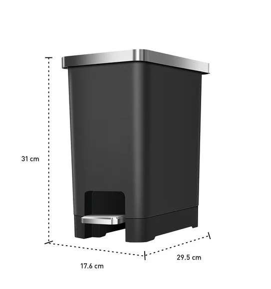 Eko 6377 Hana Fingerprint Resistant Plastic Plastic Bin Black