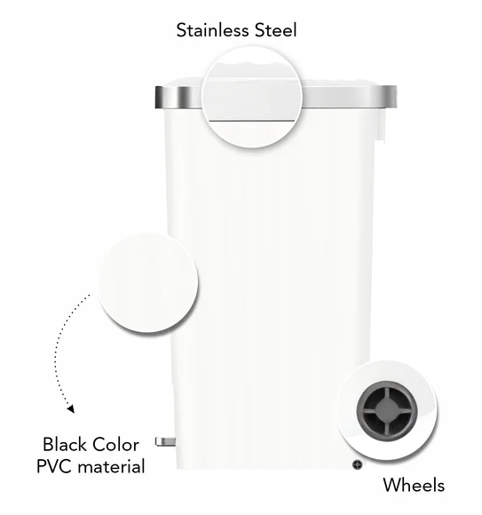 Eko 6388 Hana Fingerprint Resistant Plastic Plastic Bin White