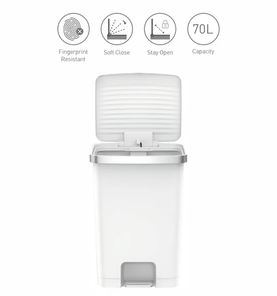 Eko 6388 Hana Fingerprint Resistant Plastic Plastic Bin White