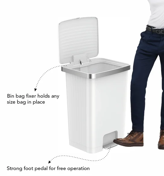 Eko 6388 Hana Fingerprint Resistant Plastic Plastic Bin White