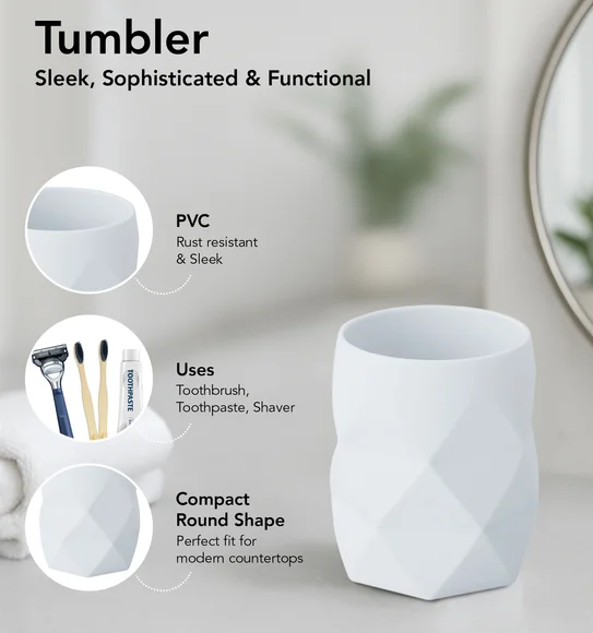 Oasis 5 Pcs PVC Bath Set White