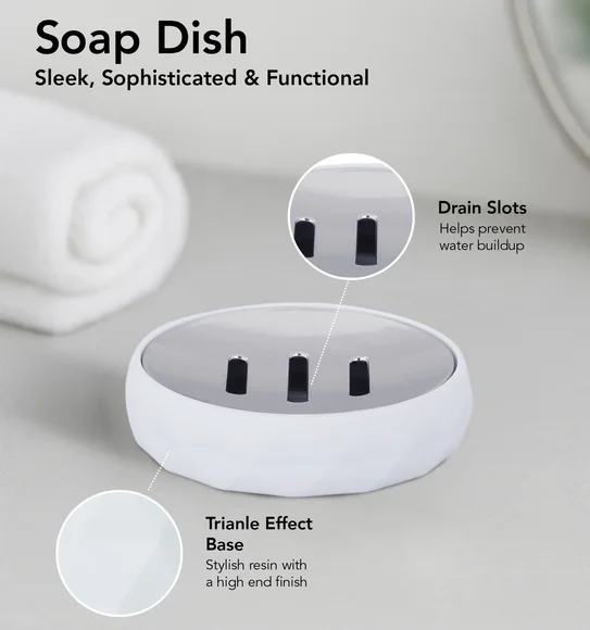 Oasis 5 Pcs PVC Bath Set White