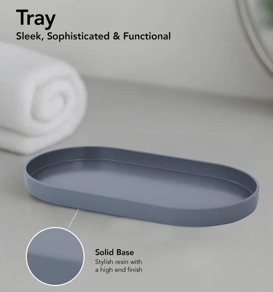Oasis 6 Pcs PVC Bath Set Grey