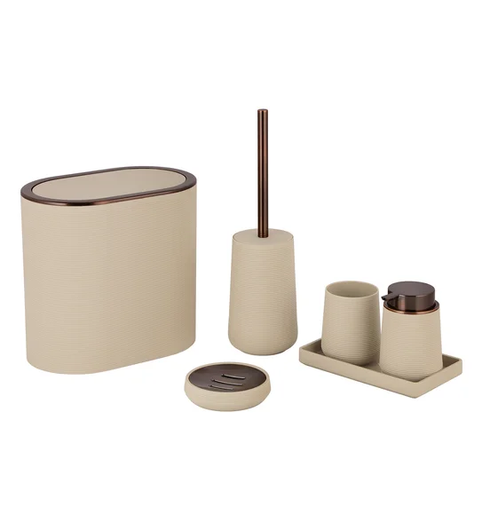 Oasis 6 Pcs PVC Bath Set L Beige