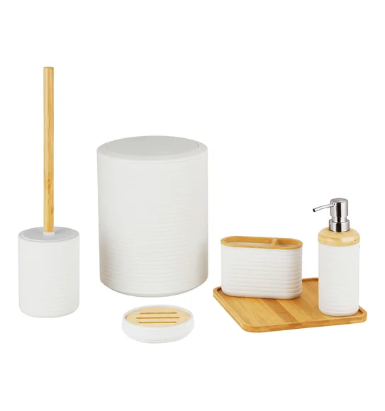 Oasis 6 Pcs PVC Bath Set White