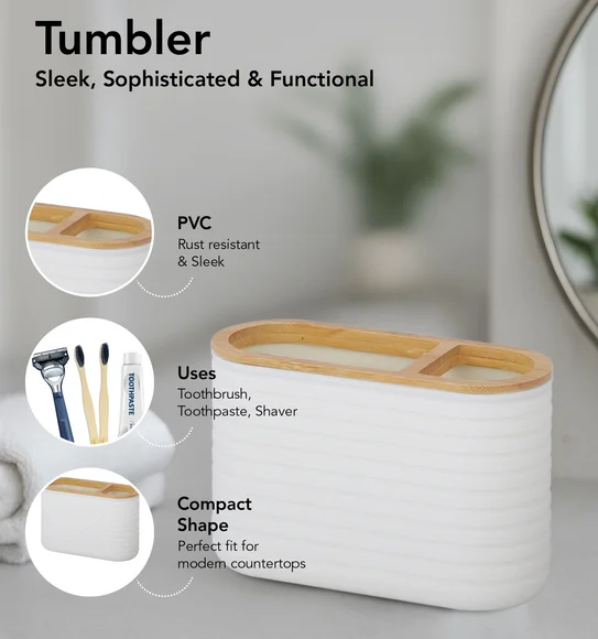 Oasis 6 Pcs PVC Bath Set White