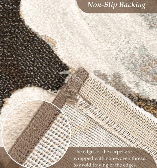 Aquarius Floral Machine Made Runner Brown and Cream