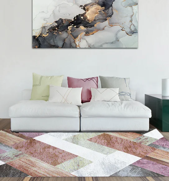 Aquarius Abstract Machine Made Carpet Multi