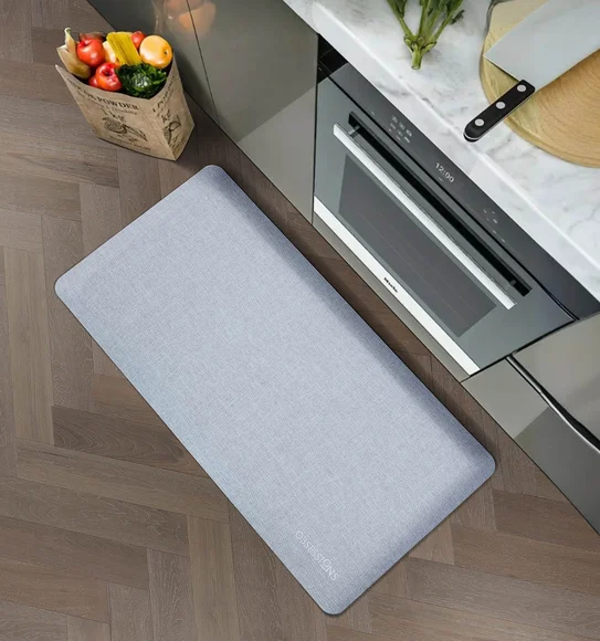 Squab Anti-skid Kitchen Floor Mat Light Grey