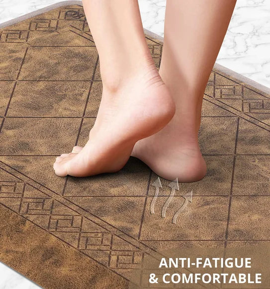 Squab Anti-skid Kitchen Floor Mat Brown