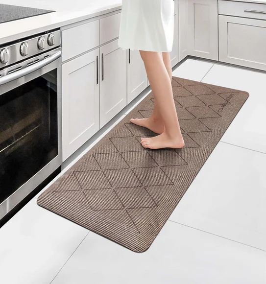 Squab Anti-skid Kitchen Floor Mat Brown