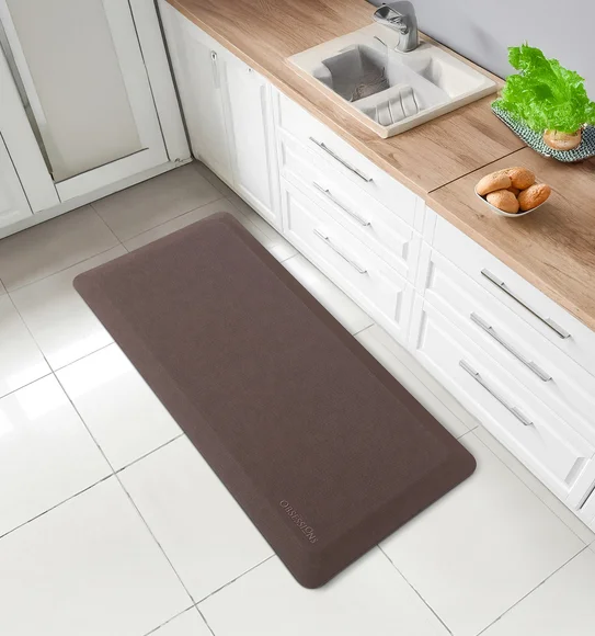 Squab Anti-skid Kitchen Floor Mat D Brown