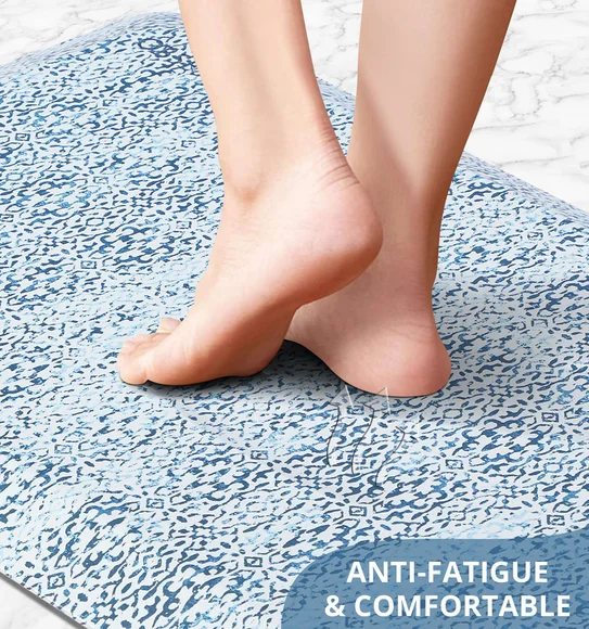 Squab Anti-skid Kitchen Floor Mat Light Blue