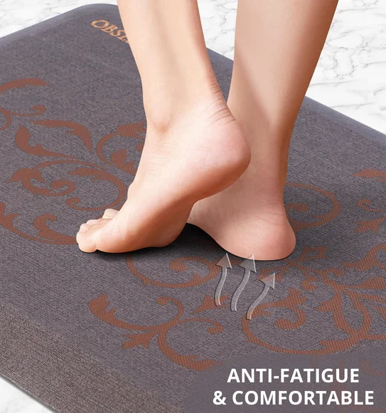 Squab Anti-skid Kitchen Floor Mat Brown