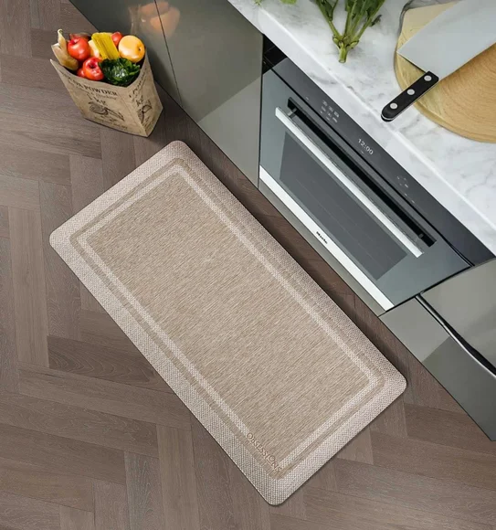 Squab Anti-skid Kitchen Floor Mat Beige