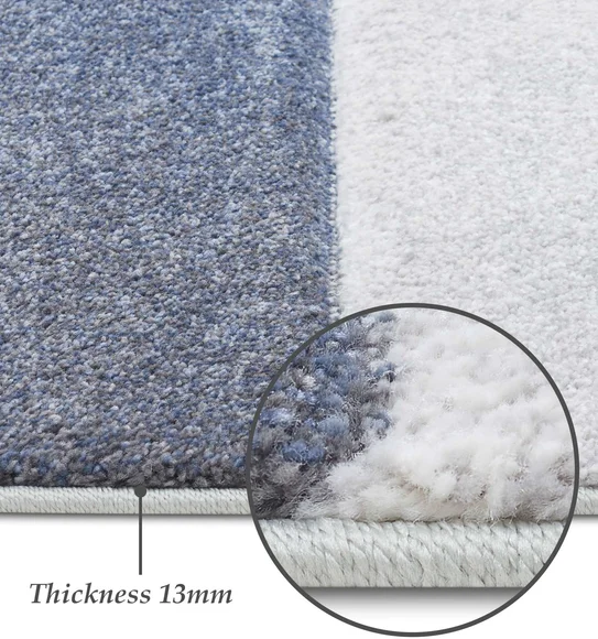 Diamond Abstract Machine Made Carpet Olive and Blue