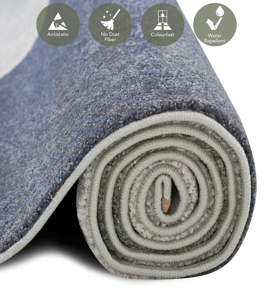 Diamond Abstract Machine Made Carpet Olive and Blue