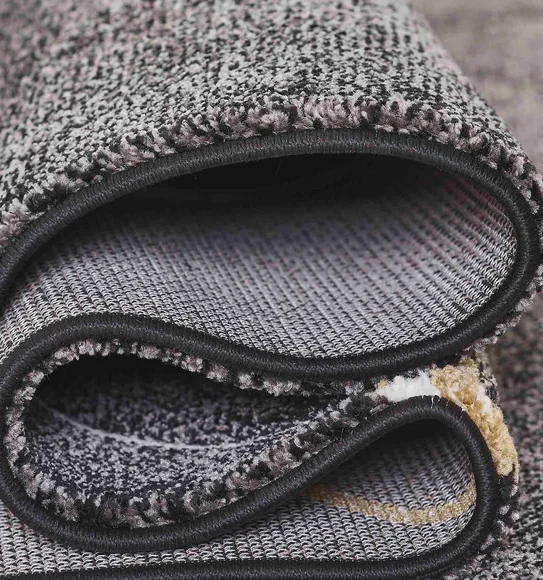 Diamond Geometric Machine Made Carpet Charcoal and Beige