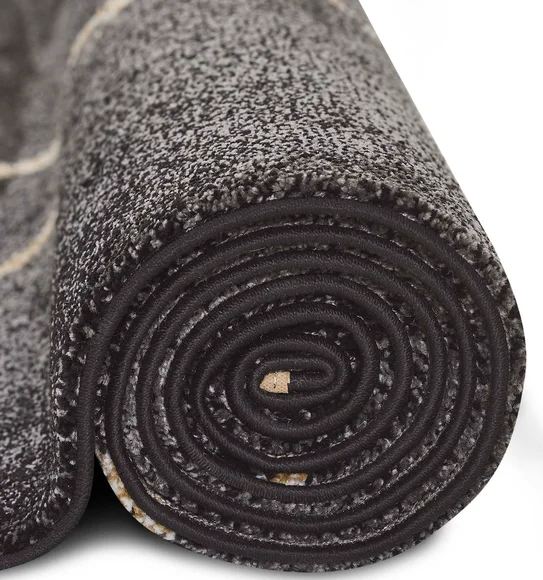 Diamond Geometric Machine Made Carpet Charcoal and Beige